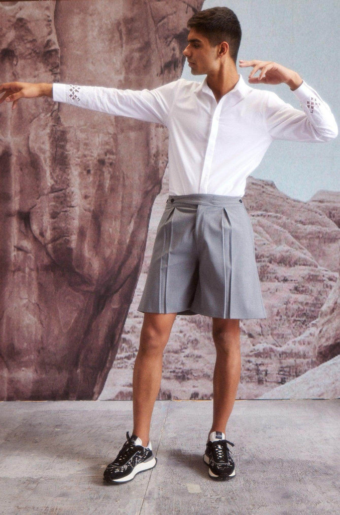 EMBROIDERED CUFF SHIRT - dash and dot dash and dot