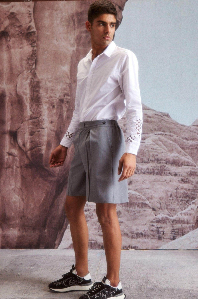 EMBROIDERED CUFF SHIRT - dash and dot dash and dot