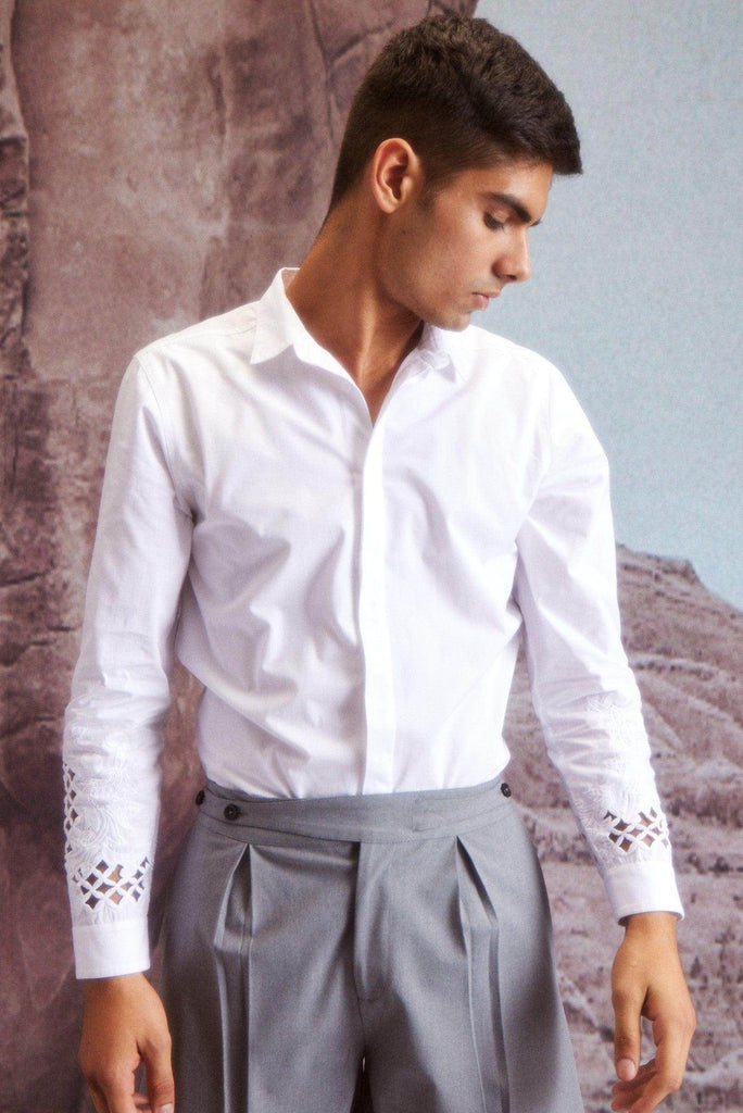 EMBROIDERED CUFF SHIRT - dash and dot dash and dot