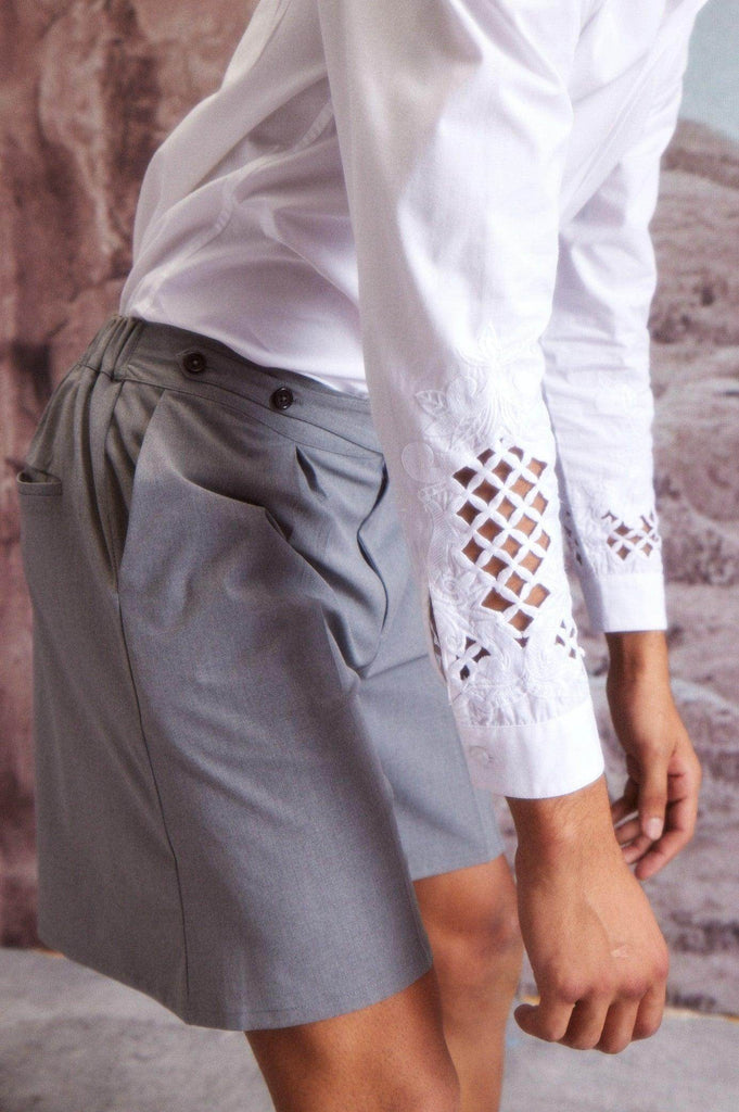 EMBROIDERED CUFF SHIRT - dash and dot dash and dot