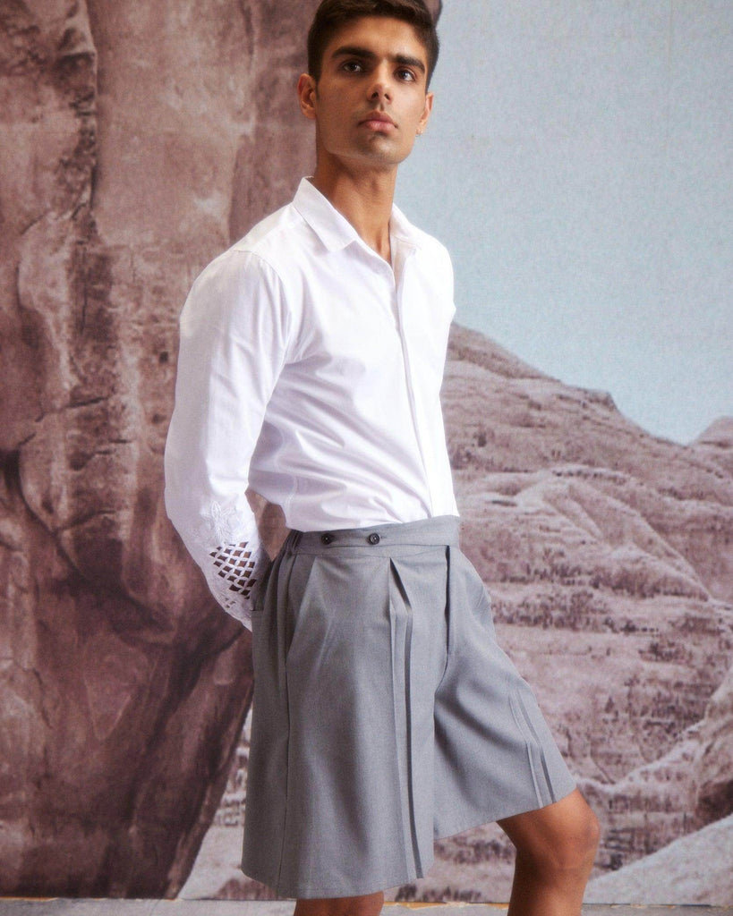 EMBROIDERED CUFF SHIRT - dash and dot dash and dot