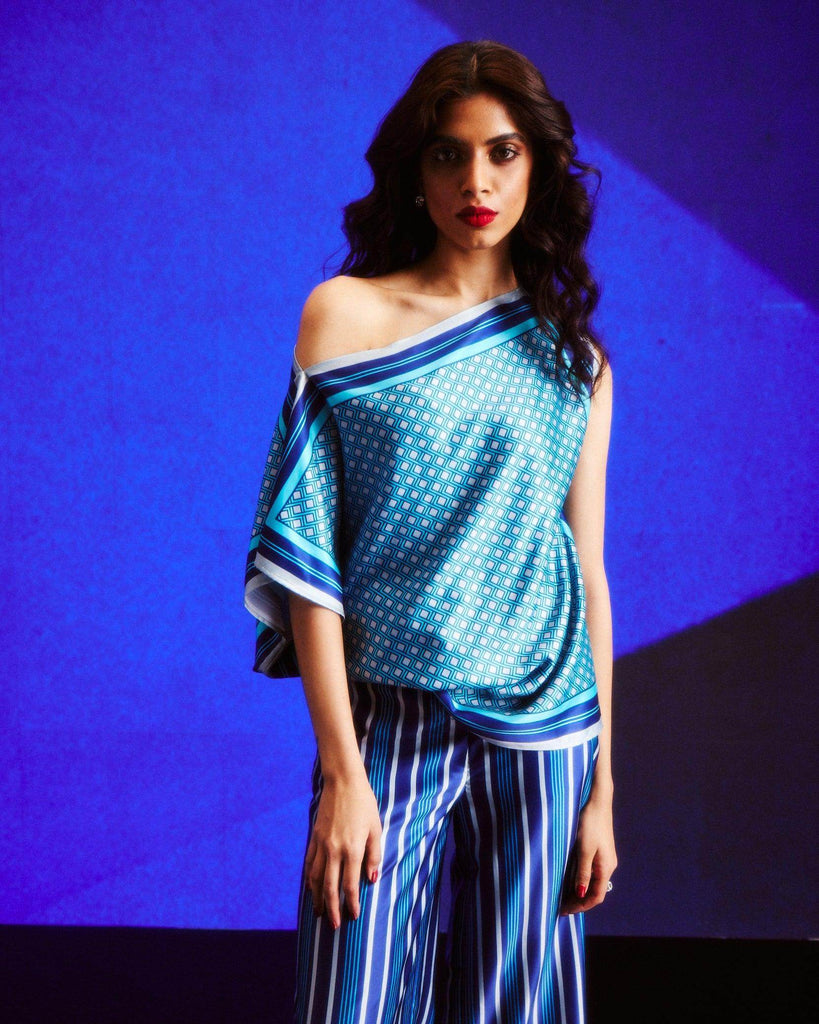 BLUE SCARF SET - dash and dot dash and dot