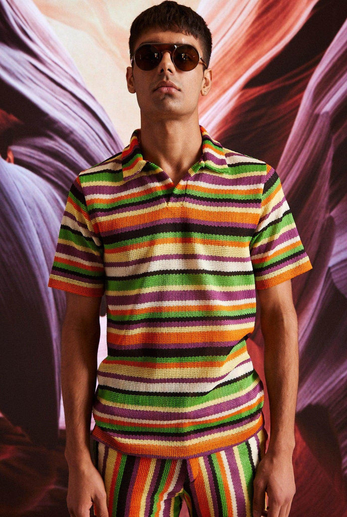 WARP STRIPE POLO - dash and dot dash and dot