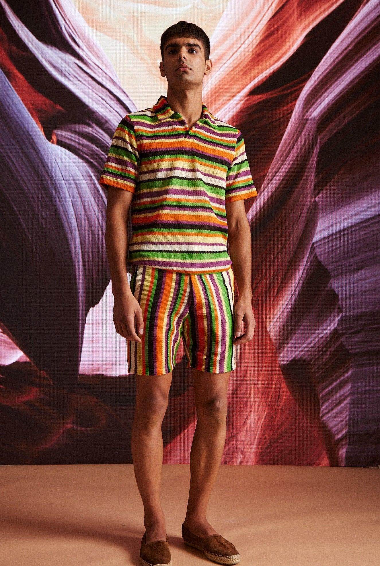 WARP STRIPE SHORTS - dash and dot