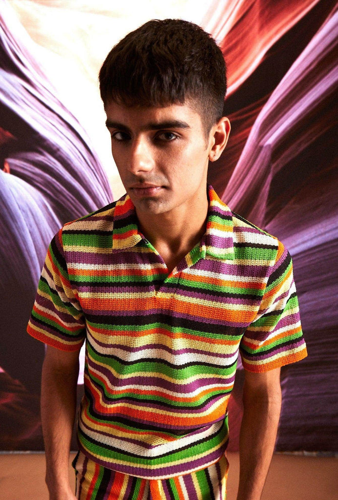 WARP STRIPE POLO - dash and dot dash and dot