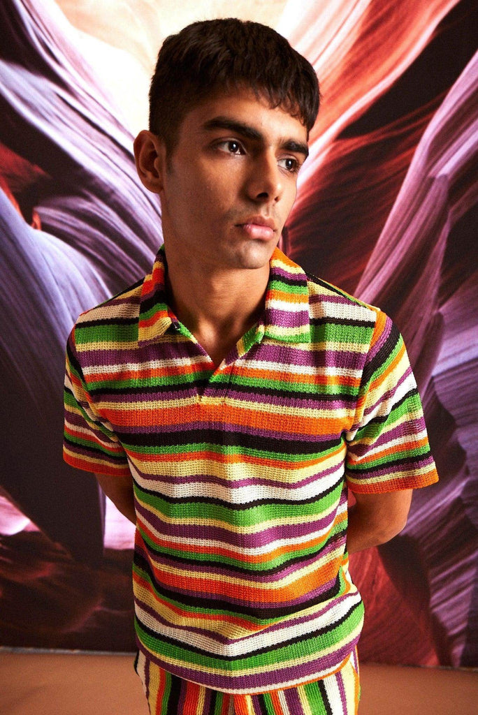 WARP STRIPE POLO - dash and dot dash and dot