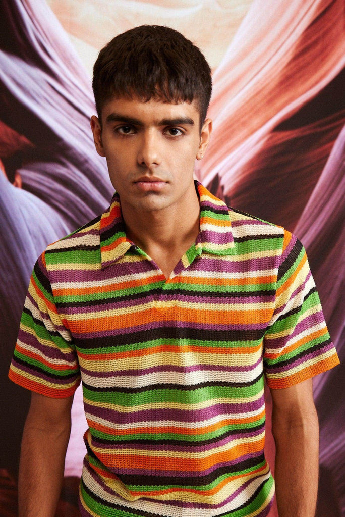 WARP STRIPE POLO - dash and dot dash and dot