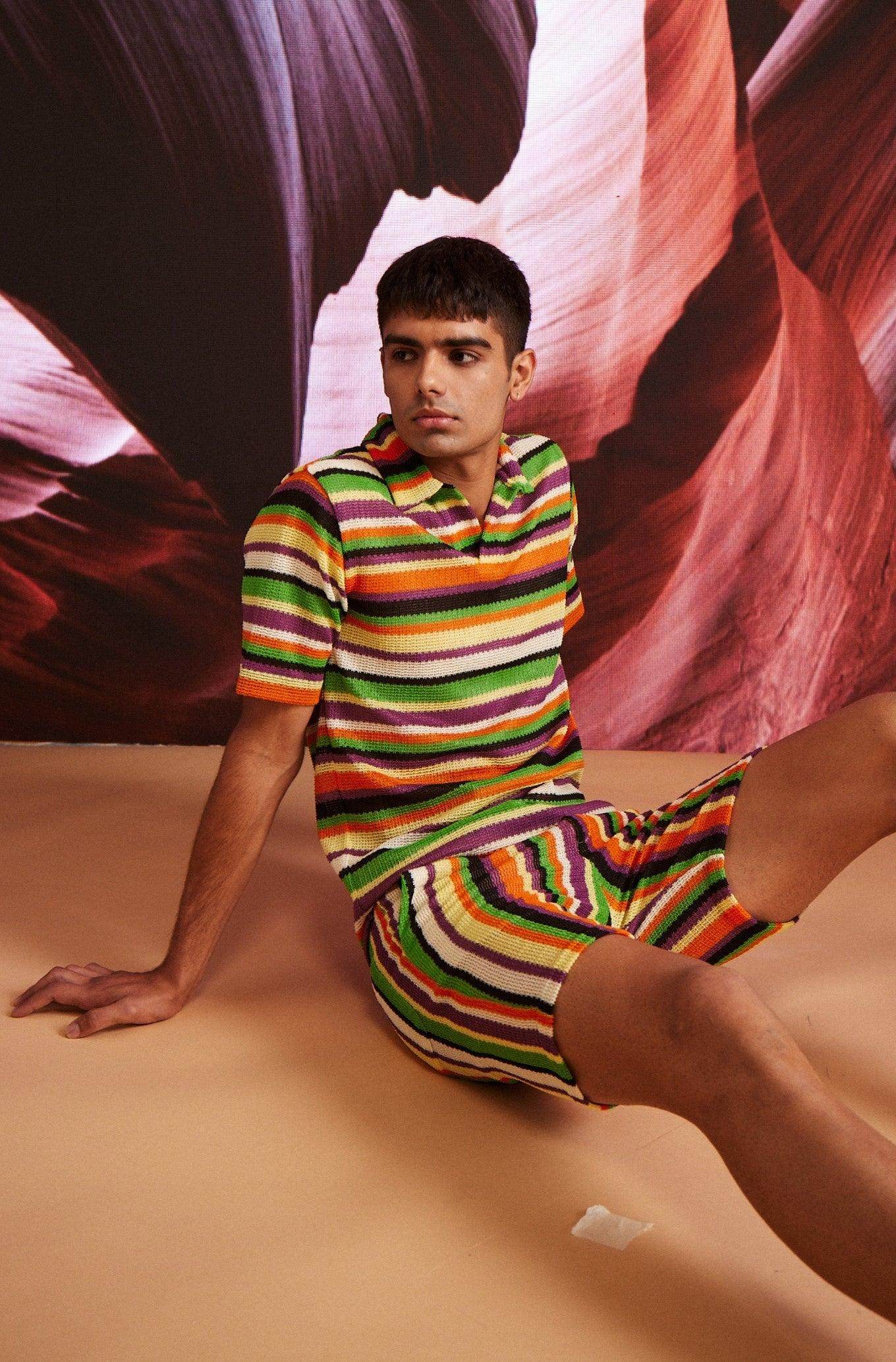 WARP STRIPE SHORTS - dash and dot