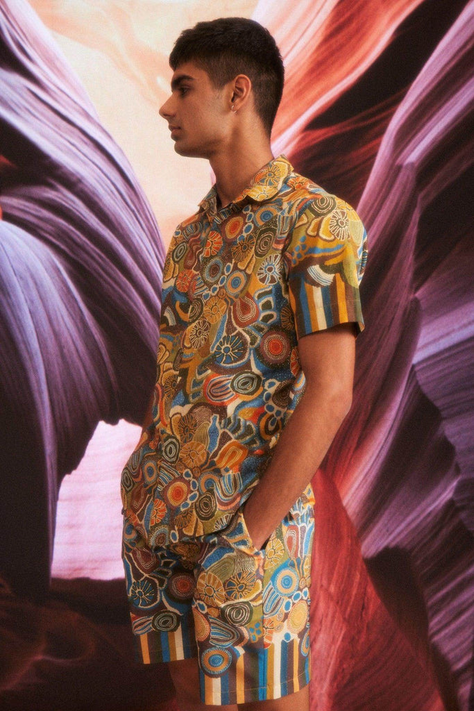 EARTH MULTI SWIM SHORTS - dash and dot dash and dot