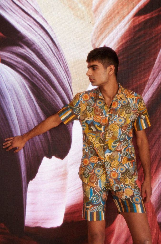 EARTH MULTI HALF SLEEVE SHIRT - dash and dot dash and dot