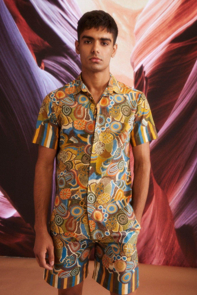 EARTH MULTI HALF SLEEVE SHIRT - dash and dot dash and dot