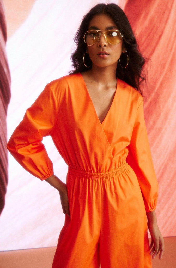 TANGERINE JUMPSUIT - dash and dot dash and dot