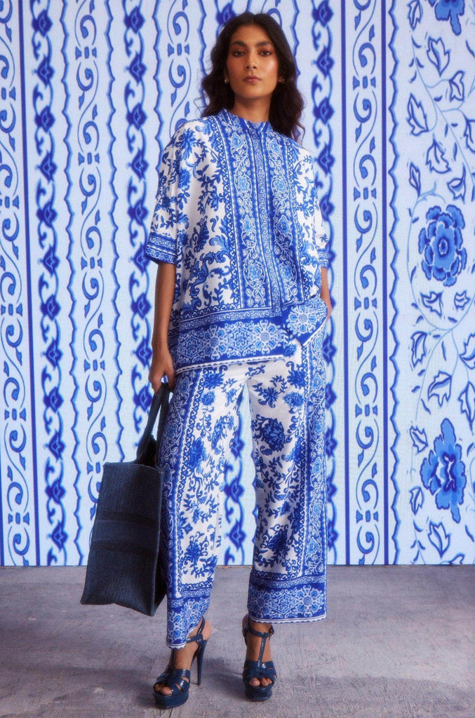 CERAMIC PRINT TOP - dash and dot dash and dot