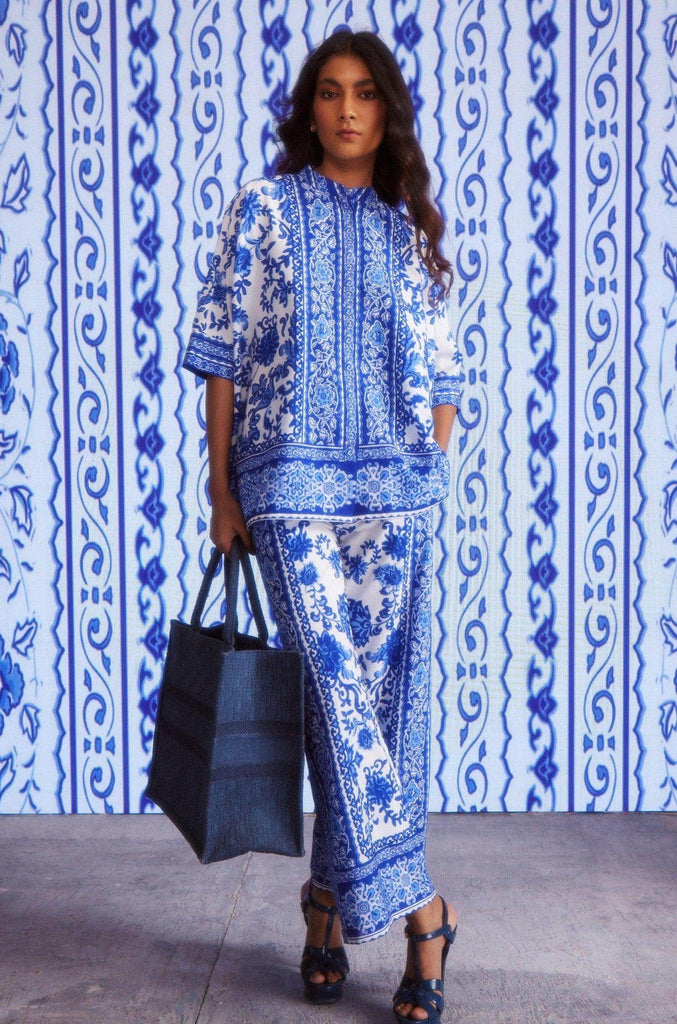 CERAMIC PRINT TOP - dash and dot dash and dot