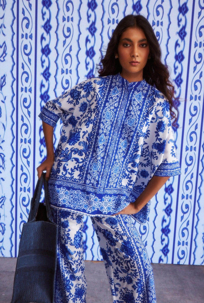 CERAMIC PRINT TOP - dash and dot dash and dot