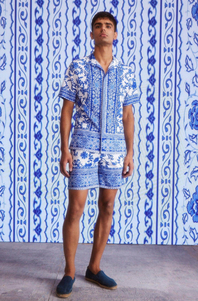 CERAMIC PRINT HALF SLEEVE SHIRT - dash and dot dash and dot