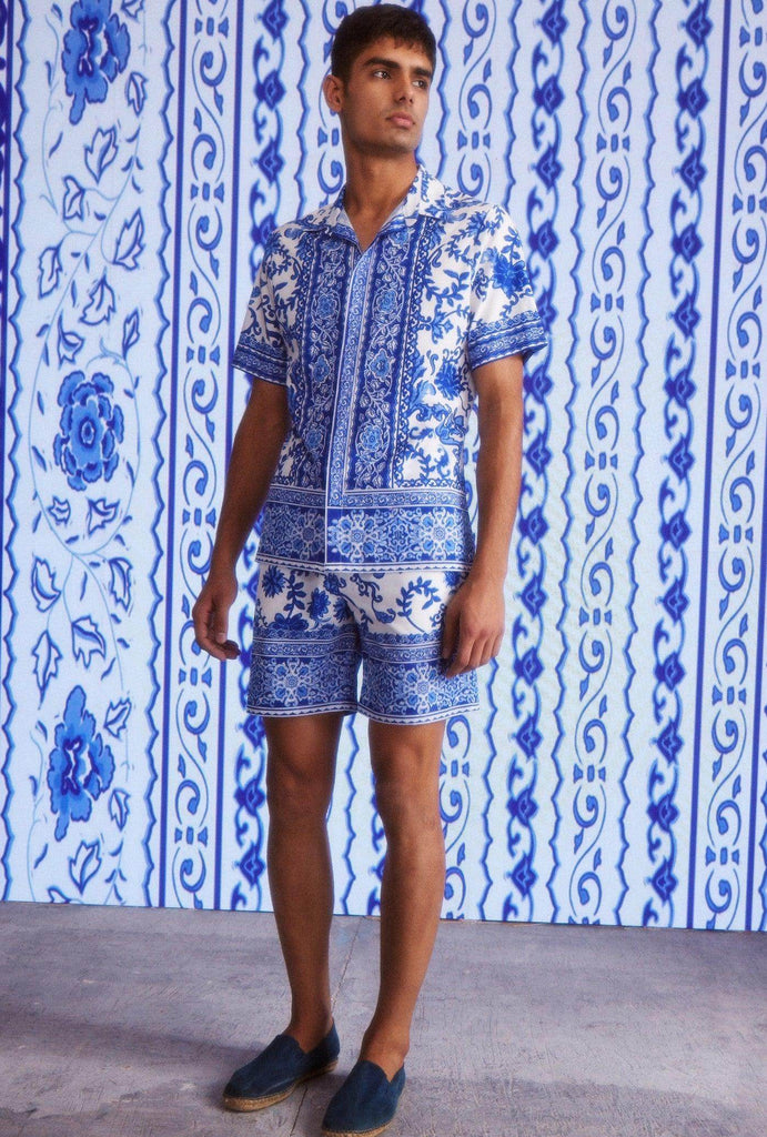 CERAMIC PRINT HALF SLEEVE SHIRT - dash and dot dash and dot