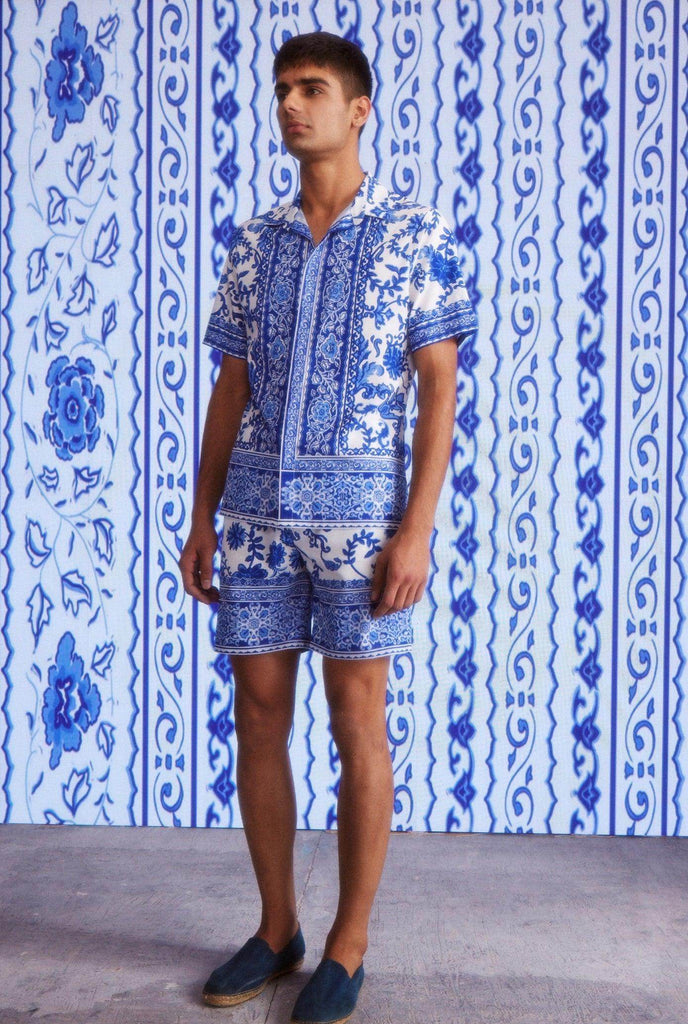 CERAMIC PRINT HALF SLEEVE SHIRT - dash and dot dash and dot