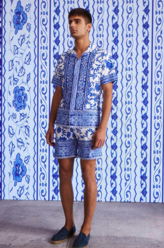 CERAMIC PRINT SHORTS SET - dash and dot dash and dot