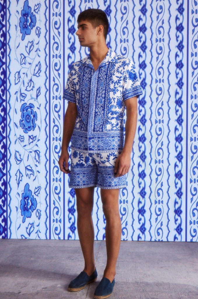 CERAMIC PRINT HALF SLEEVE SHIRT - dash and dot dash and dot