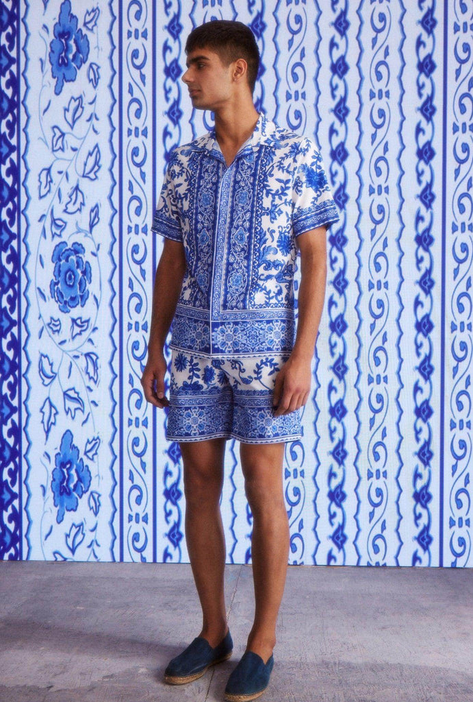 CERAMIC PRINT SHORTS SET - dash and dot dash and dot