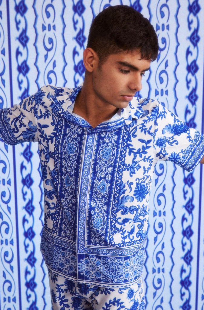 CERAMIC PRINT SHORTS SET - dash and dot dash and dot