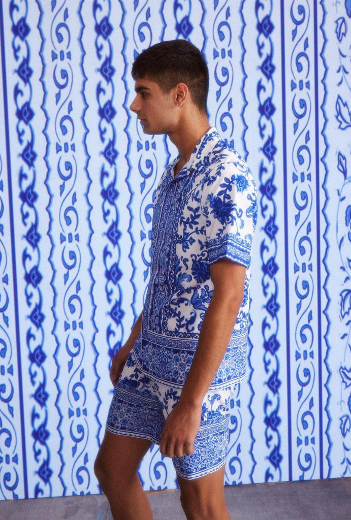 CERAMIC PRINT HALF SLEEVE SHIRT - dash and dot dash and dot