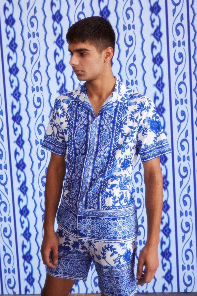 CERAMIC PRINT SHORTS SET - dash and dot dash and dot