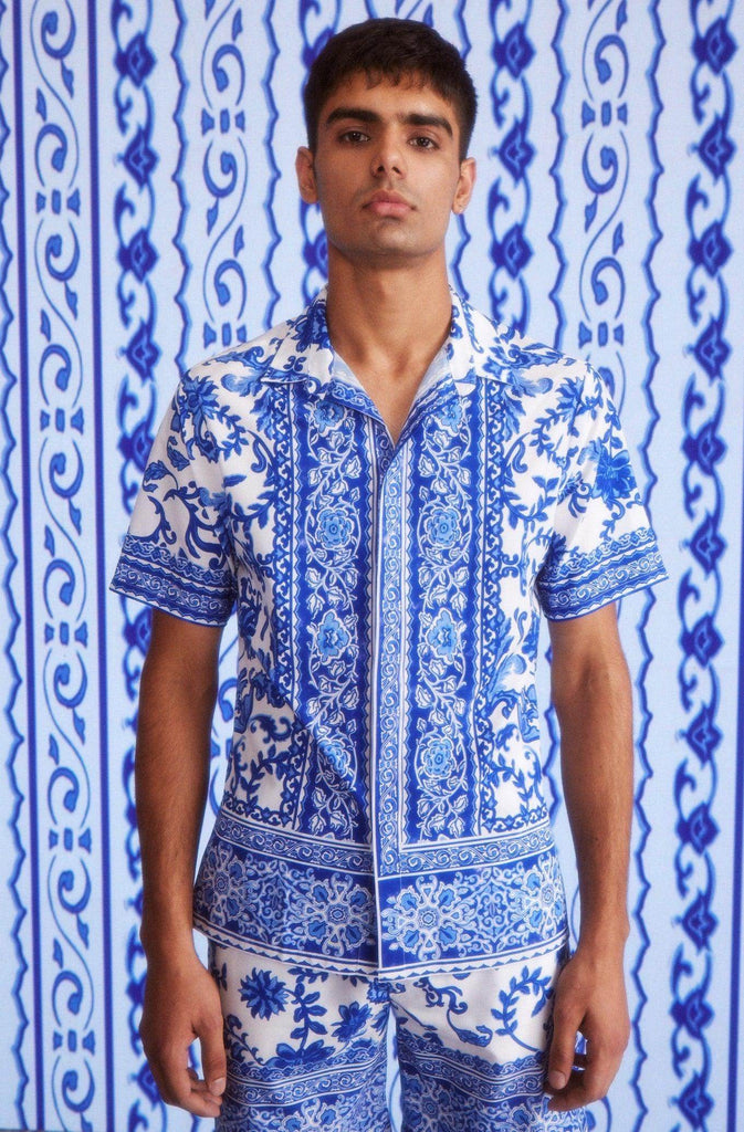 CERAMIC PRINT HALF SLEEVE SHIRT - dash and dot dash and dot