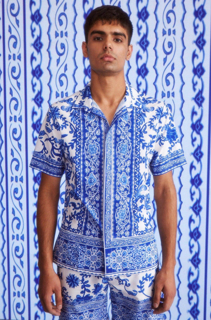 CERAMIC PRINT SHORTS SET - dash and dot dash and dot