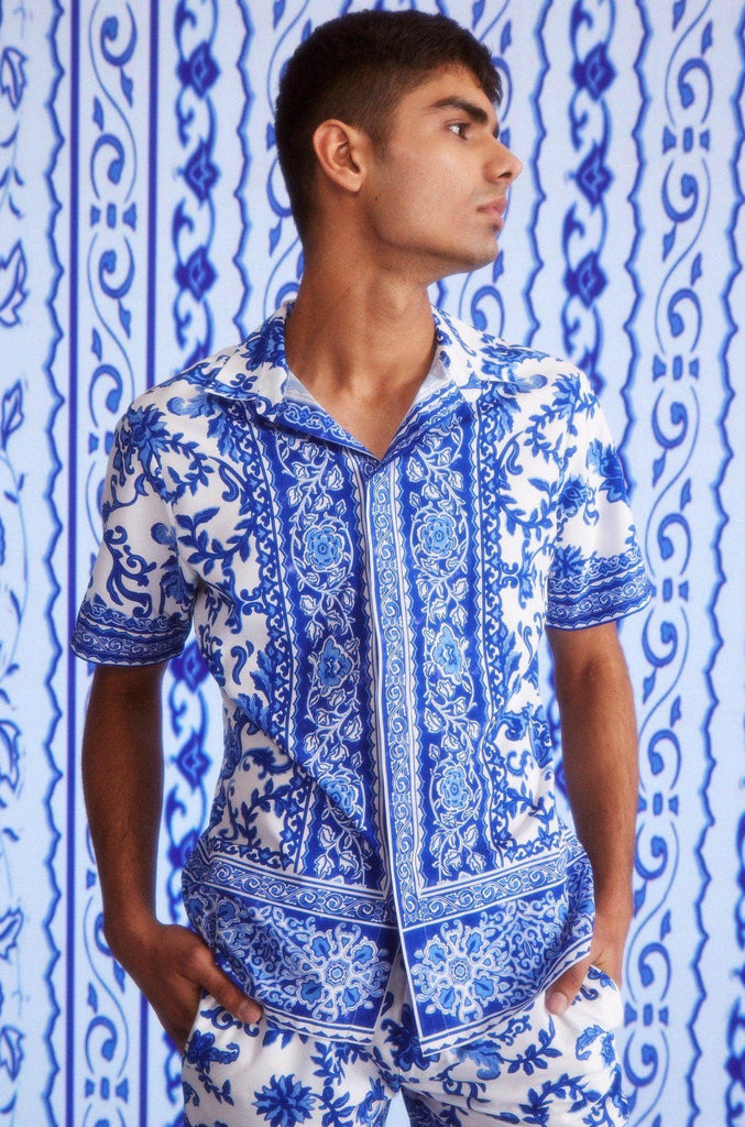 CERAMIC PRINT SHORTS SET - dash and dot dash and dot