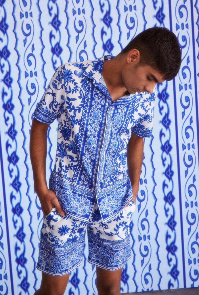 CERAMIC PRINT HALF SLEEVE SHIRT - dash and dot dash and dot