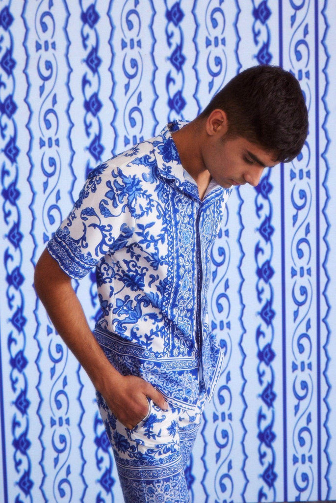 CERAMIC PRINT HALF SLEEVE SHIRT - dash and dot dash and dot