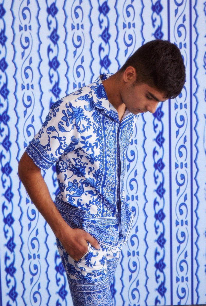 CERAMIC PRINT SHORTS SET - dash and dot dash and dot