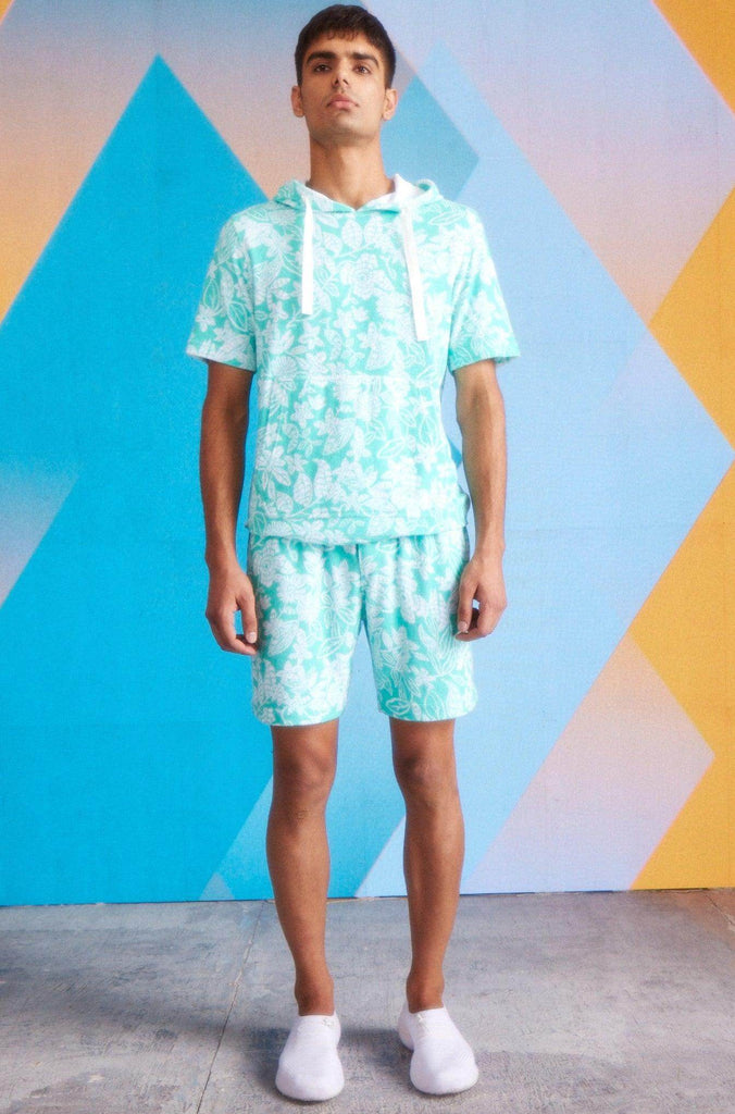 TOWEL HALF SLEEVE HOODIE - dash and dot dash and dot