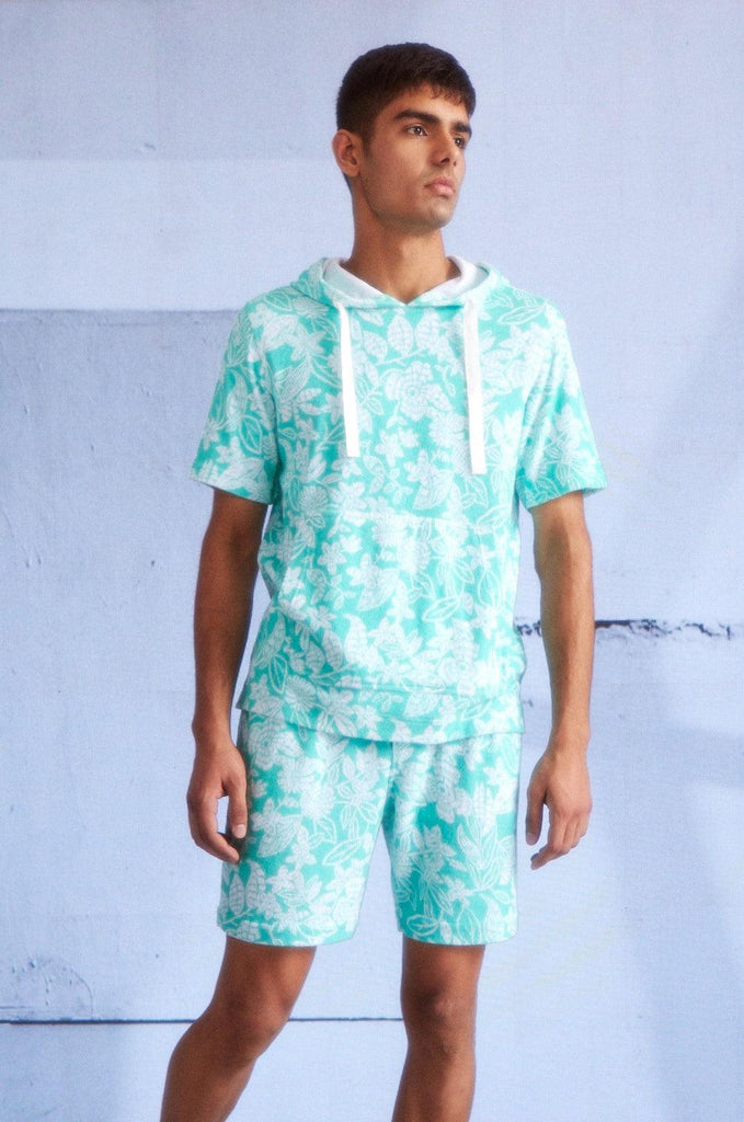 TOWEL HALF SLEEVE HOODIE SET - dash and dot dash and dot