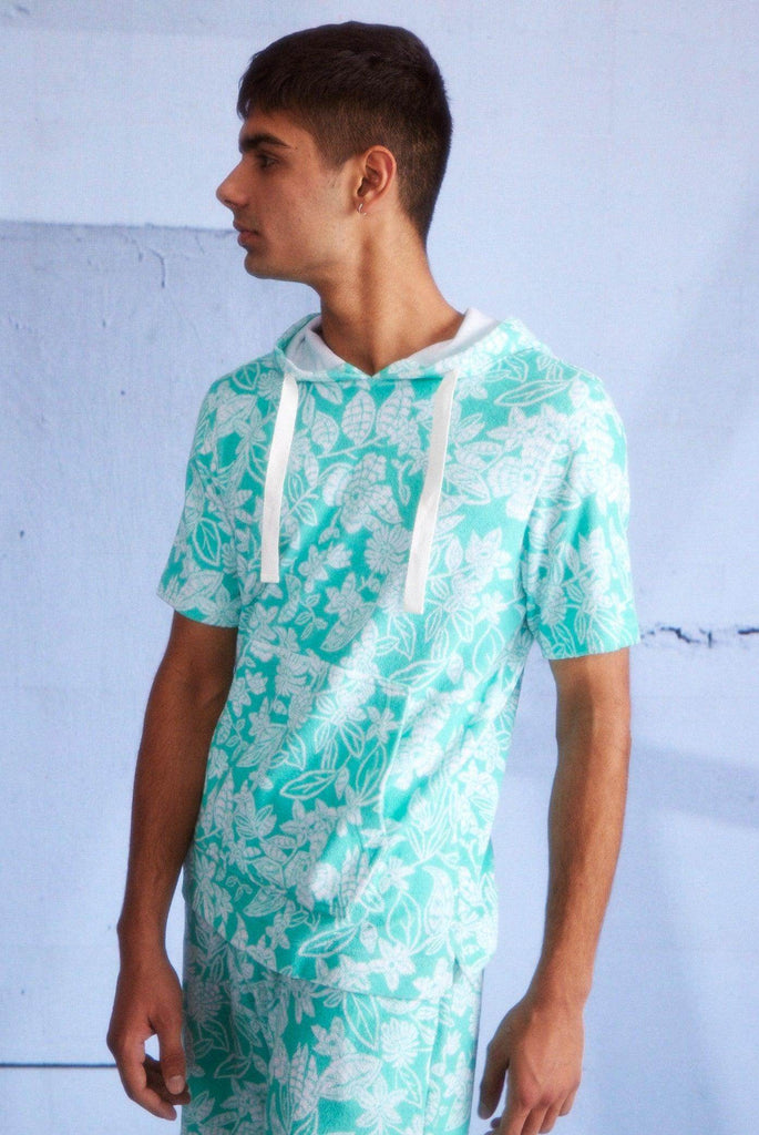 TOWEL HALF SLEEVE HOODIE - dash and dot dash and dot