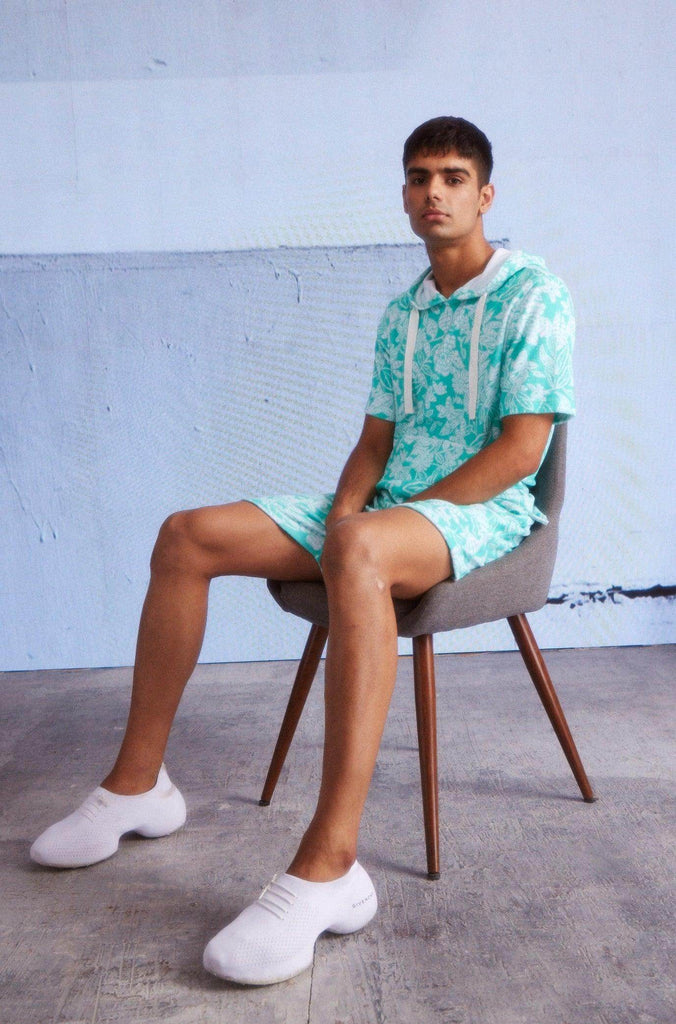 TOWEL HALF SLEEVE HOODIE SET - dash and dot dash and dot