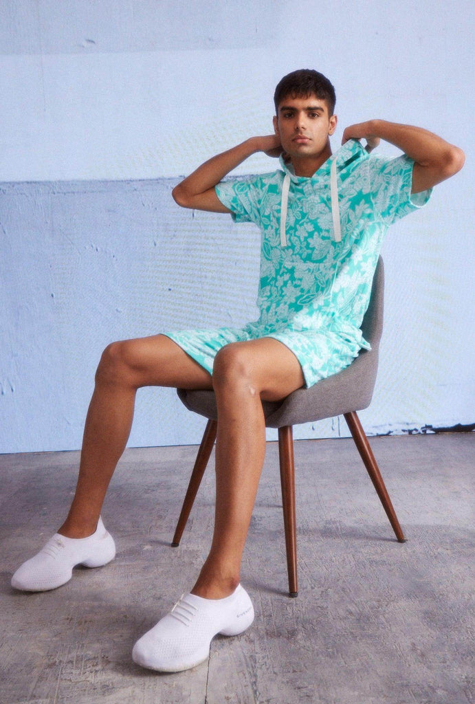 TOWEL HALF SLEEVE HOODIE SET - dash and dot dash and dot