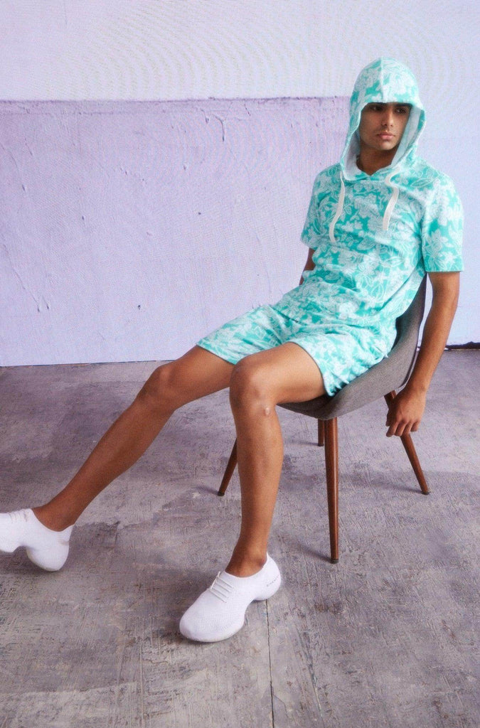 TOWEL HALF SLEEVE HOODIE - dash and dot dash and dot