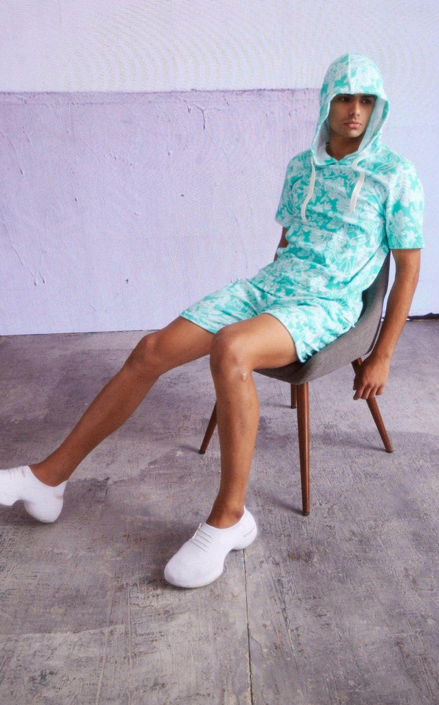 TOWEL HALF SLEEVE HOODIE SET - dash and dot dash and dot