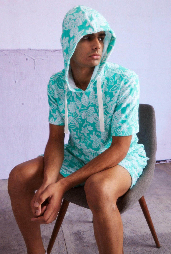 TOWEL HALF SLEEVE HOODIE SET - dash and dot dash and dot