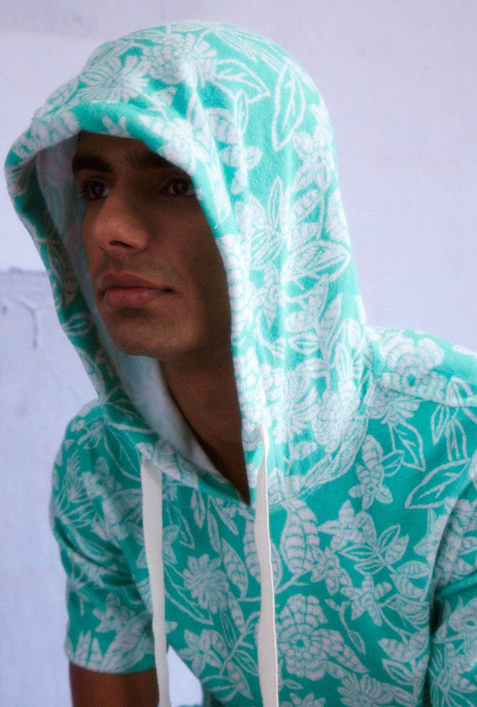 TOWEL HALF SLEEVE HOODIE - dash and dot dash and dot