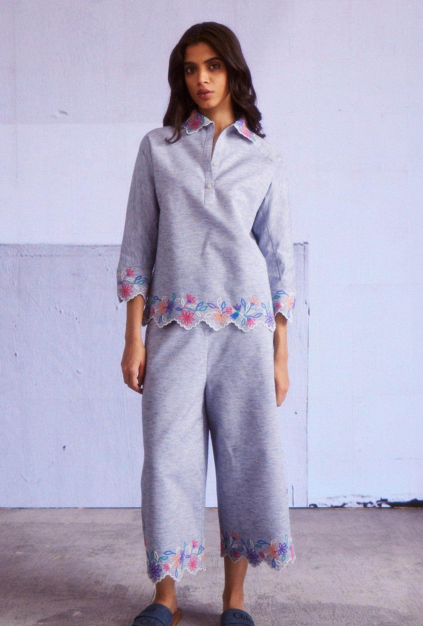 SCALLOPED EMBROIDERED CULLOTES - dash and dot