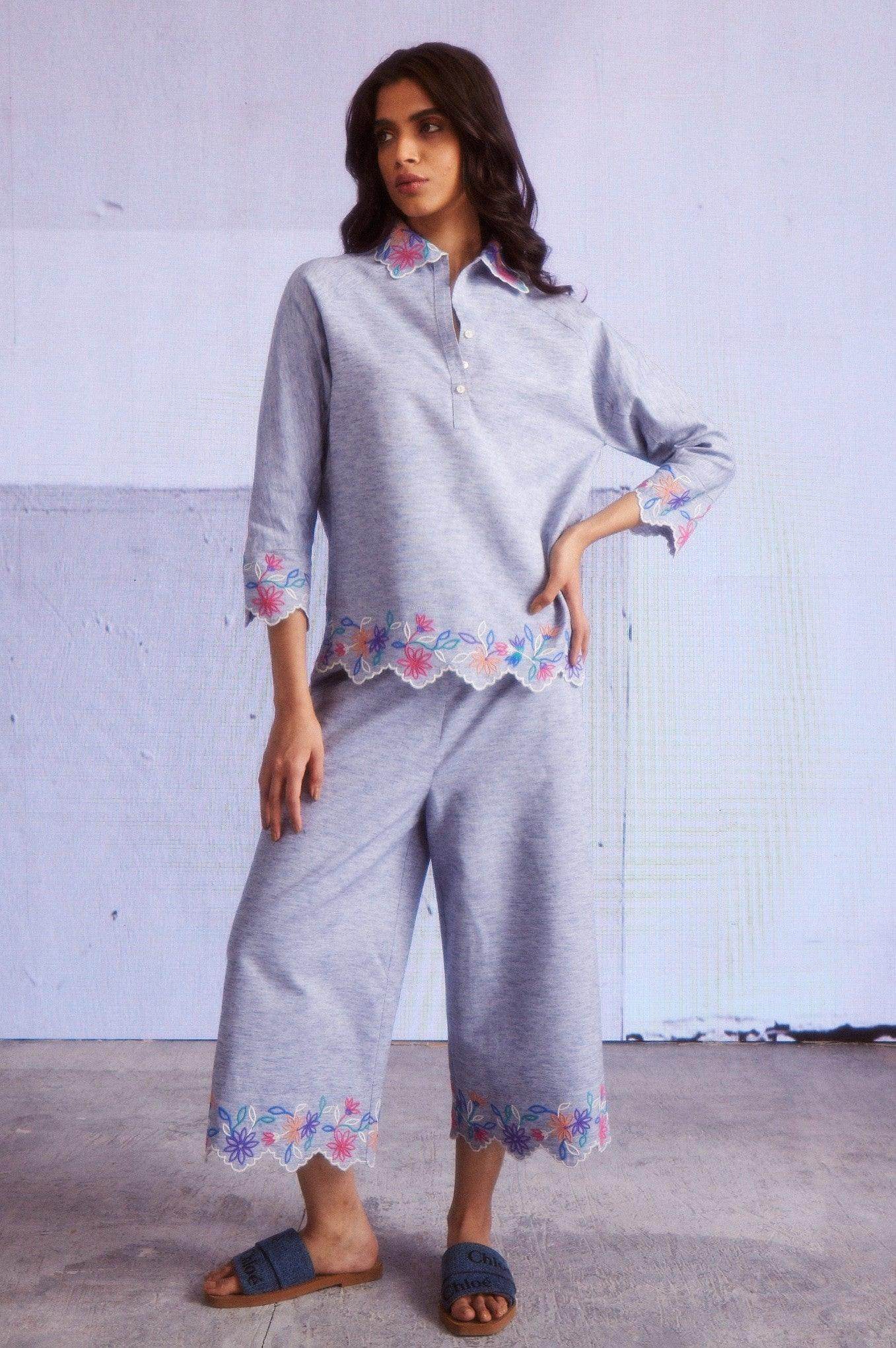 SCALLOPED EMBROIDERED CULLOTES - dash and dot