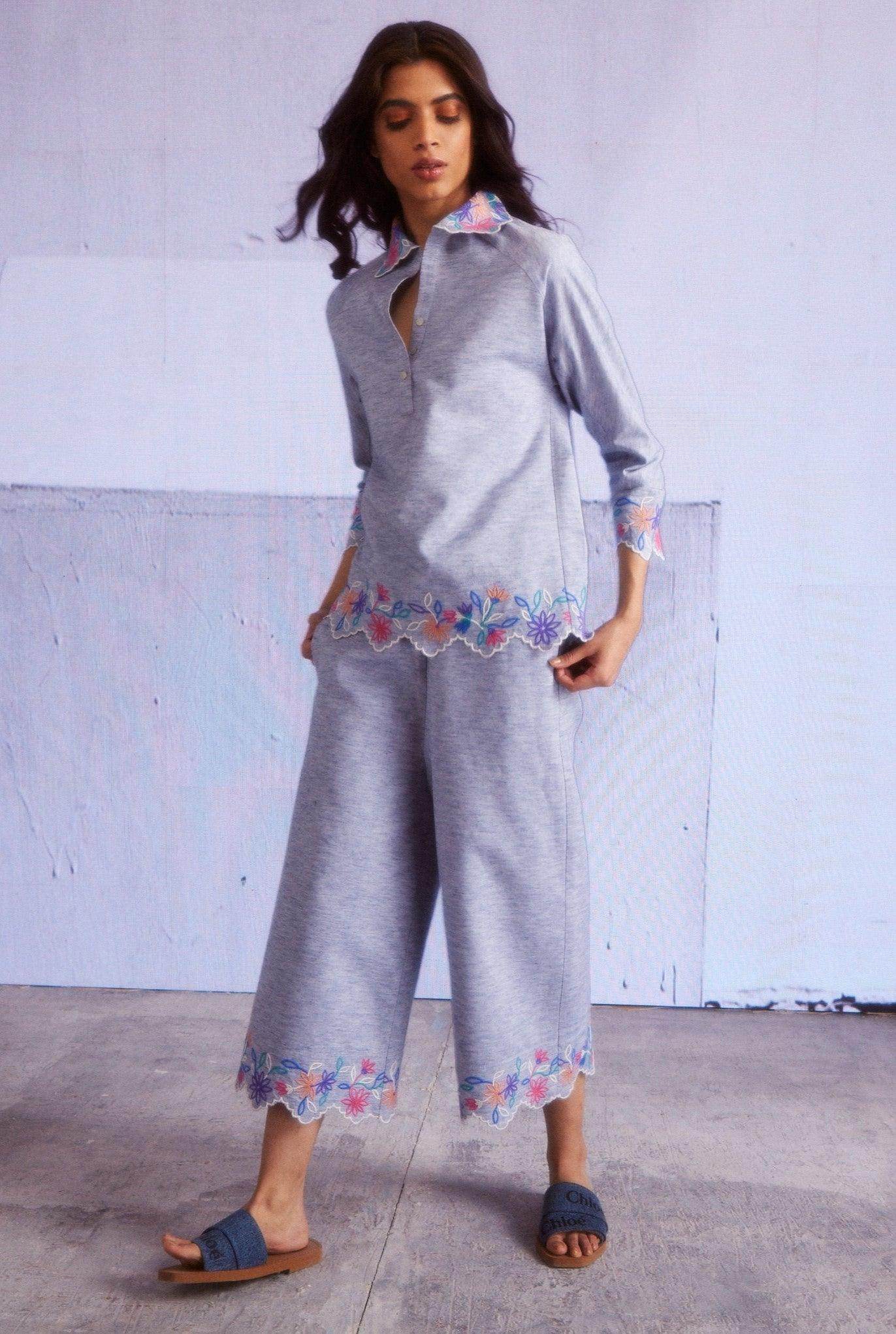 SCALLOPED EMBROIDERED CULLOTES - dash and dot