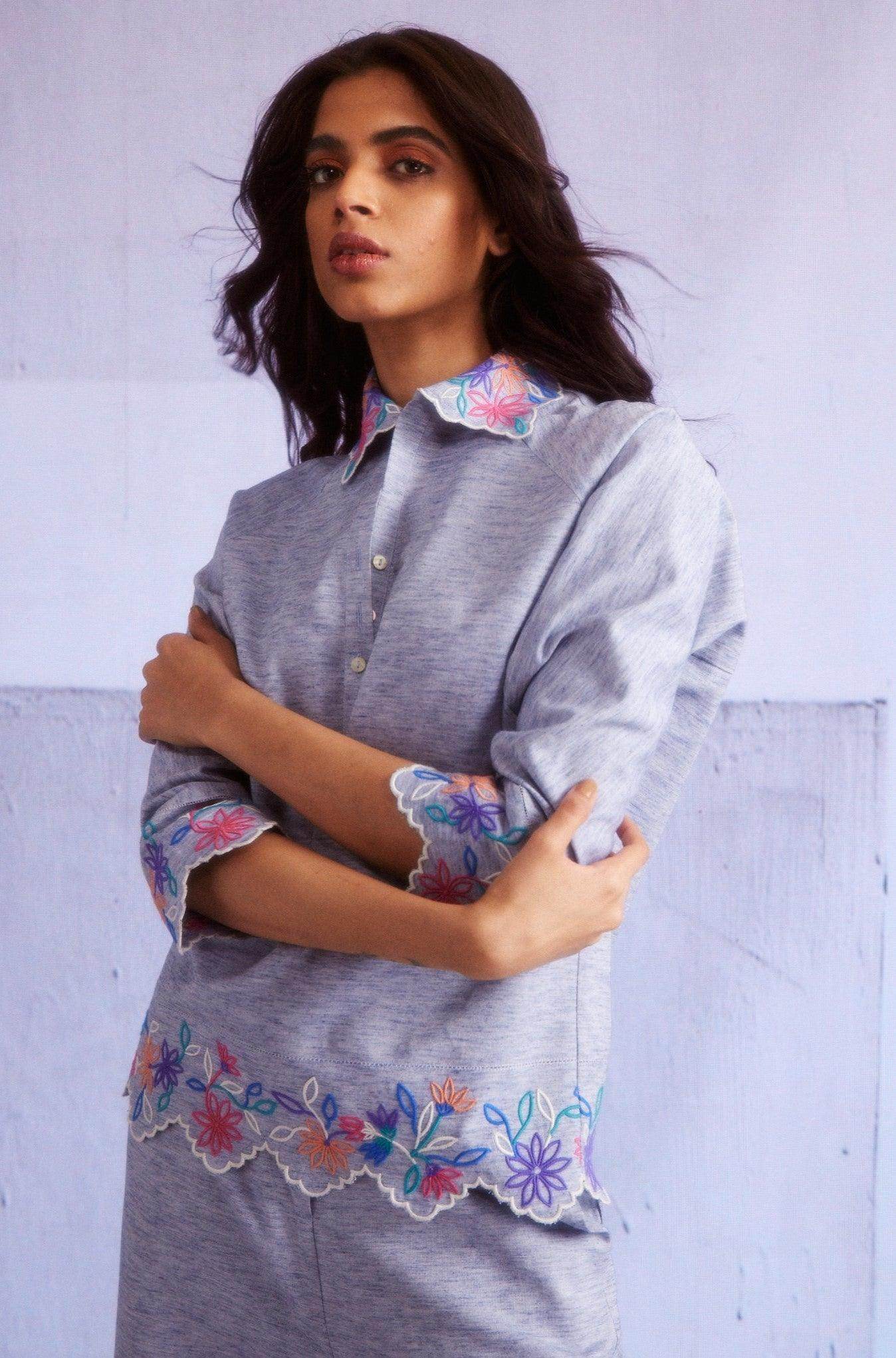 SCALLOPED EMBROIDERED CULLOTES - dash and dot