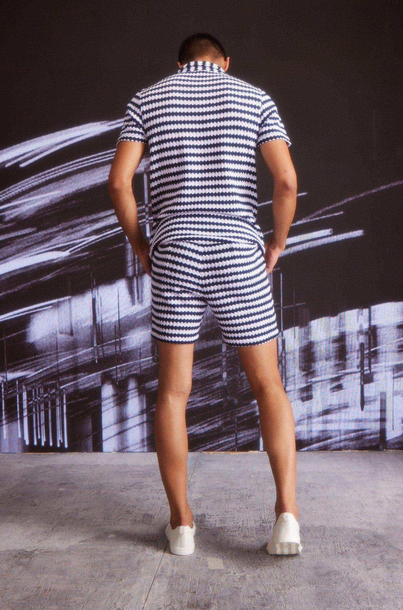 STRIPE KNIT SHORTS SET - dash and dot