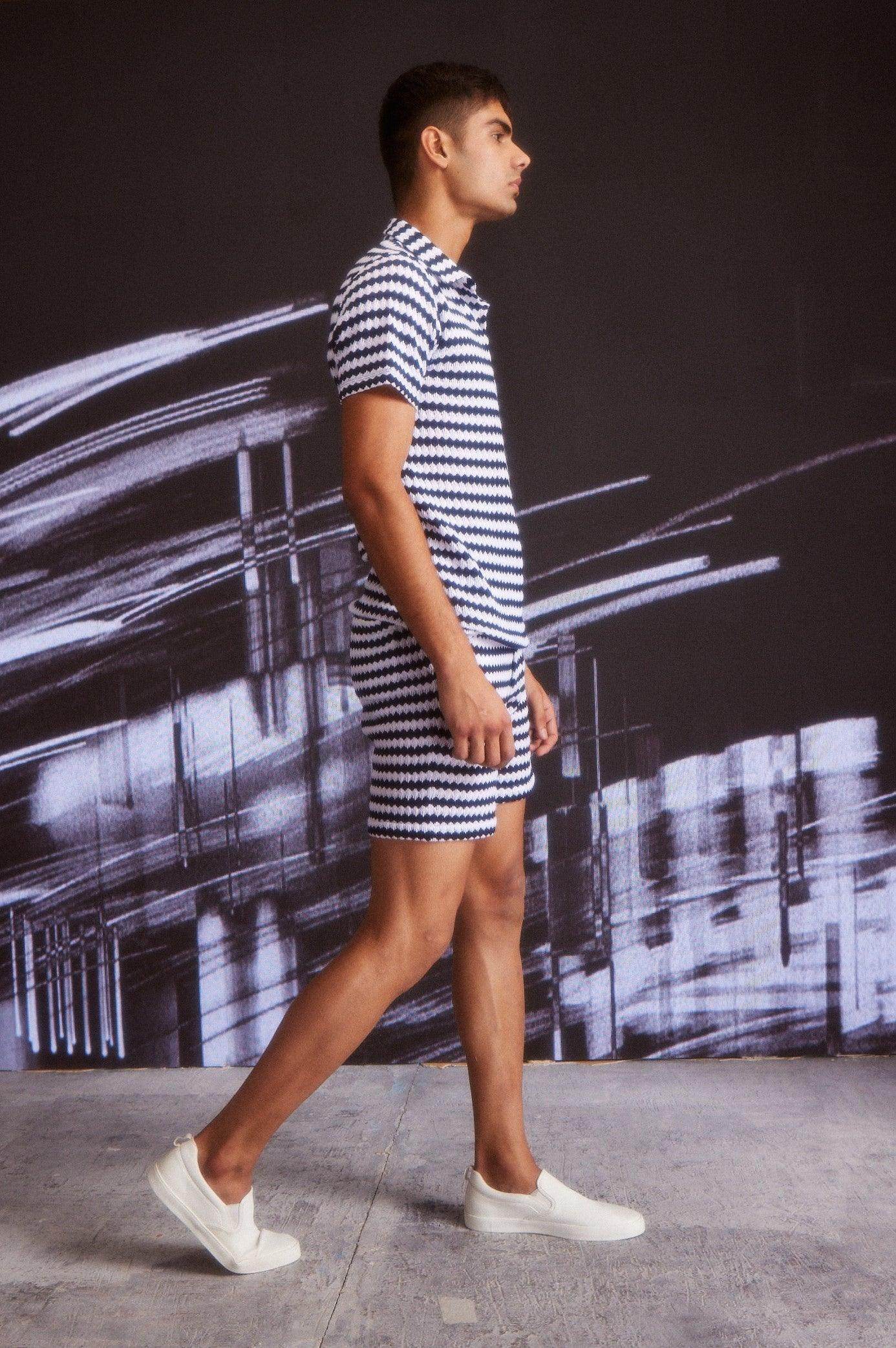 STRIPE KNIT SHORTS SET - dash and dot