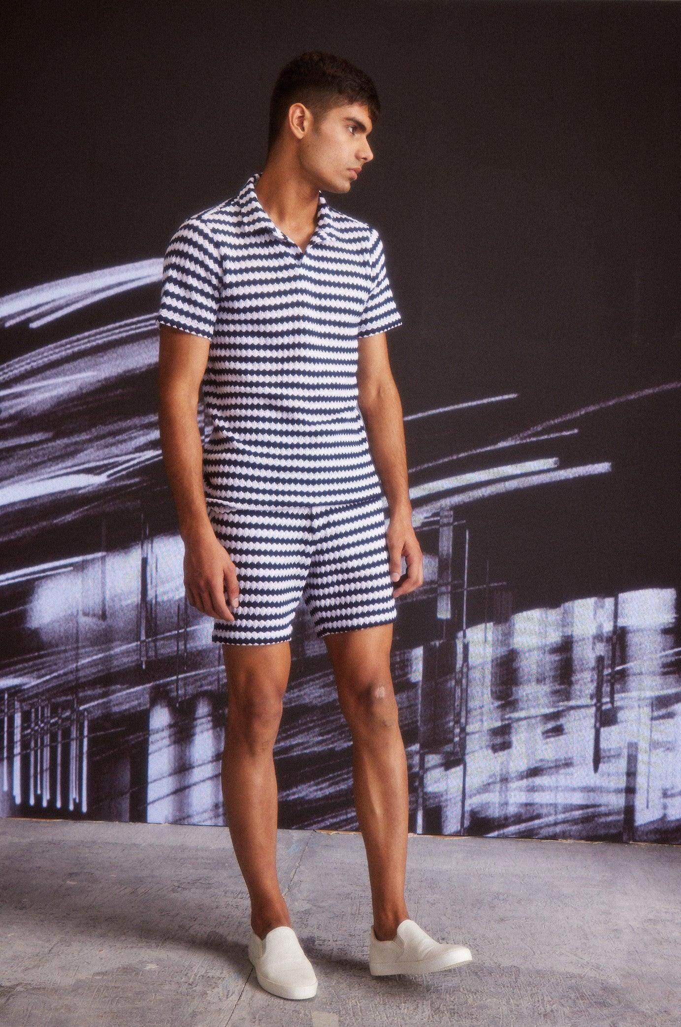 STRIPE KNIT SHORTS SET - dash and dot